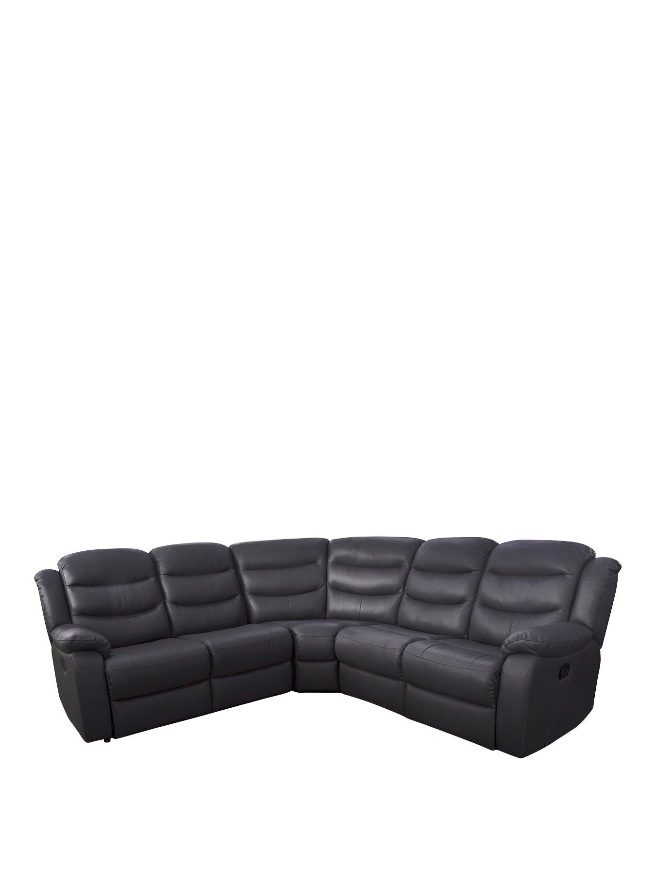 undefined Rothbury Luxury Faux Leather High Back Manual Recliner Corner Group Sofa