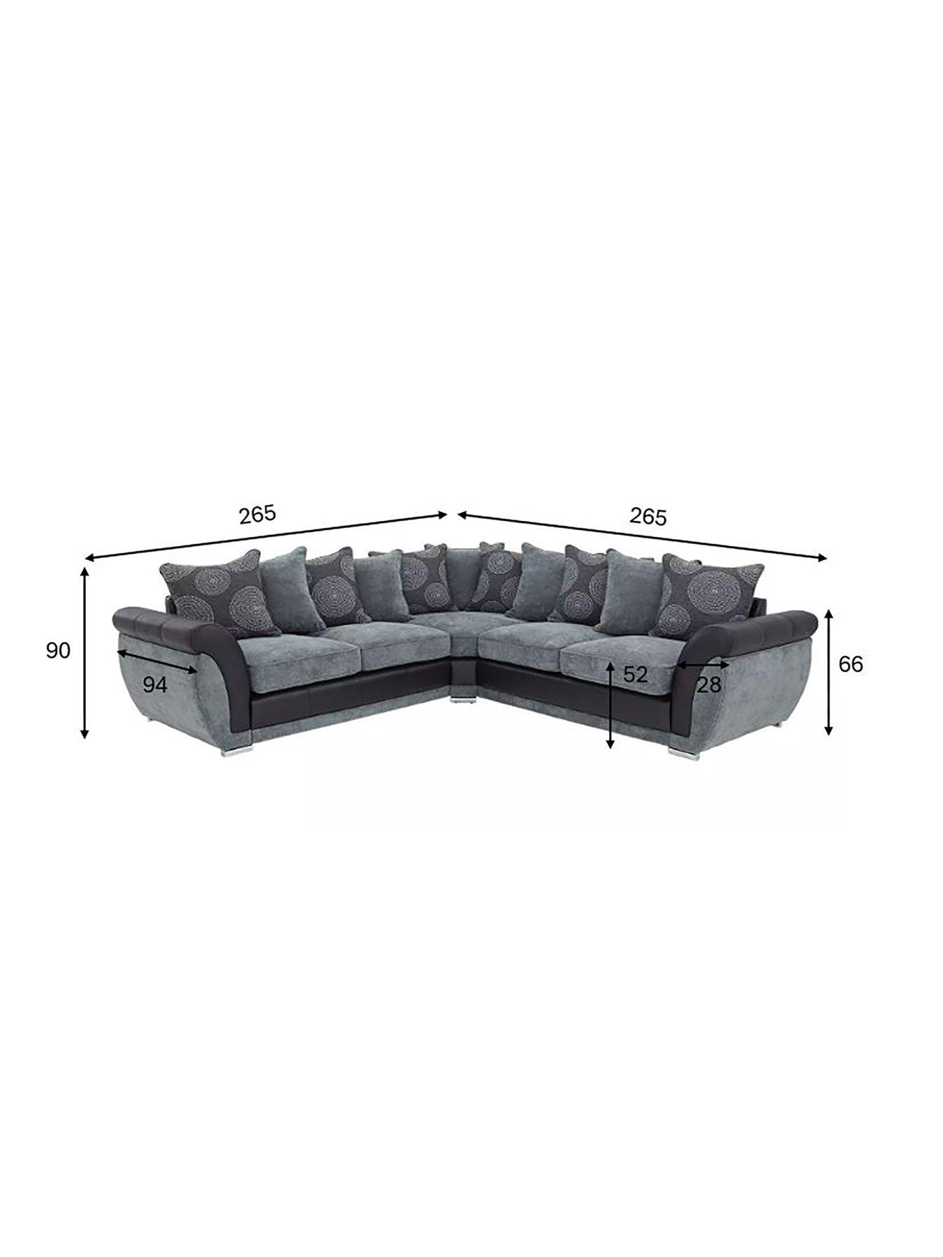Image 4 of 5 of Very Home Danube Fabric/Faux Leather Corner Group Sofa&nbsp;- FSC&reg; Certified
