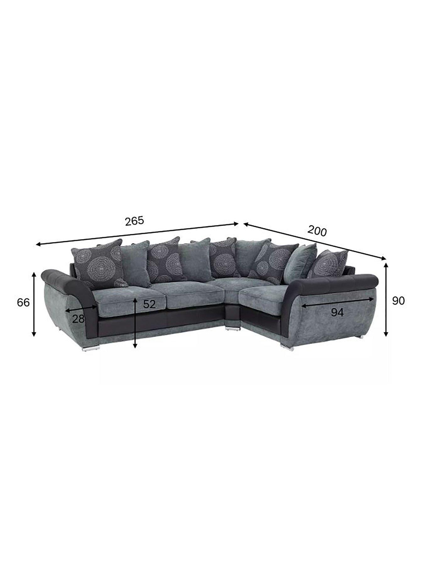 Image 4 of 5 of Very Home Danube Fabric/Faux&nbsp;Leather Right Hand Corner Group Scatter Back Sofa&nbsp;- FSC&reg; Certified