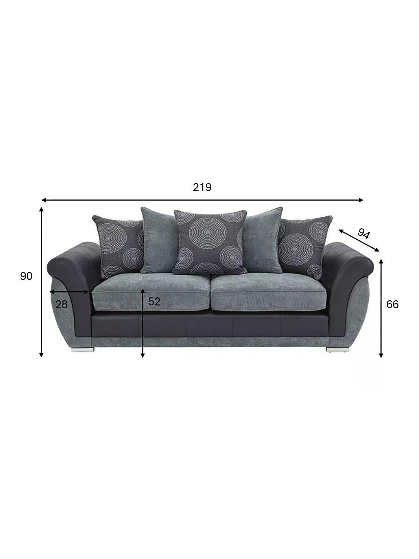Image 4 of 5 of Very Home Danube Fabric/Faux Leather&nbsp;3&nbsp;Seater Sofa&nbsp;- FSC&reg; Certified