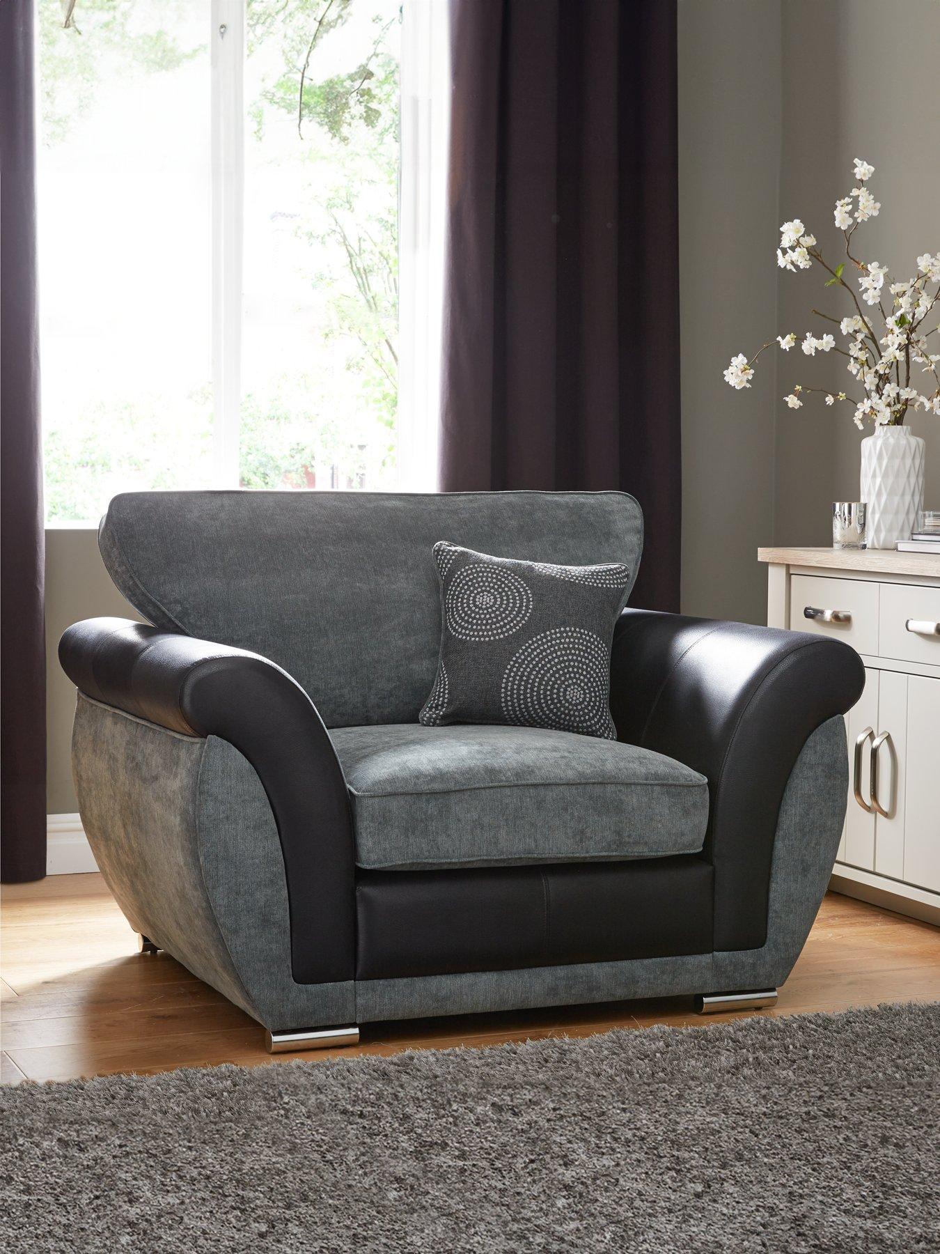 Very Home Danube Fabric/Faux Leather Armchair - FSC® Certified