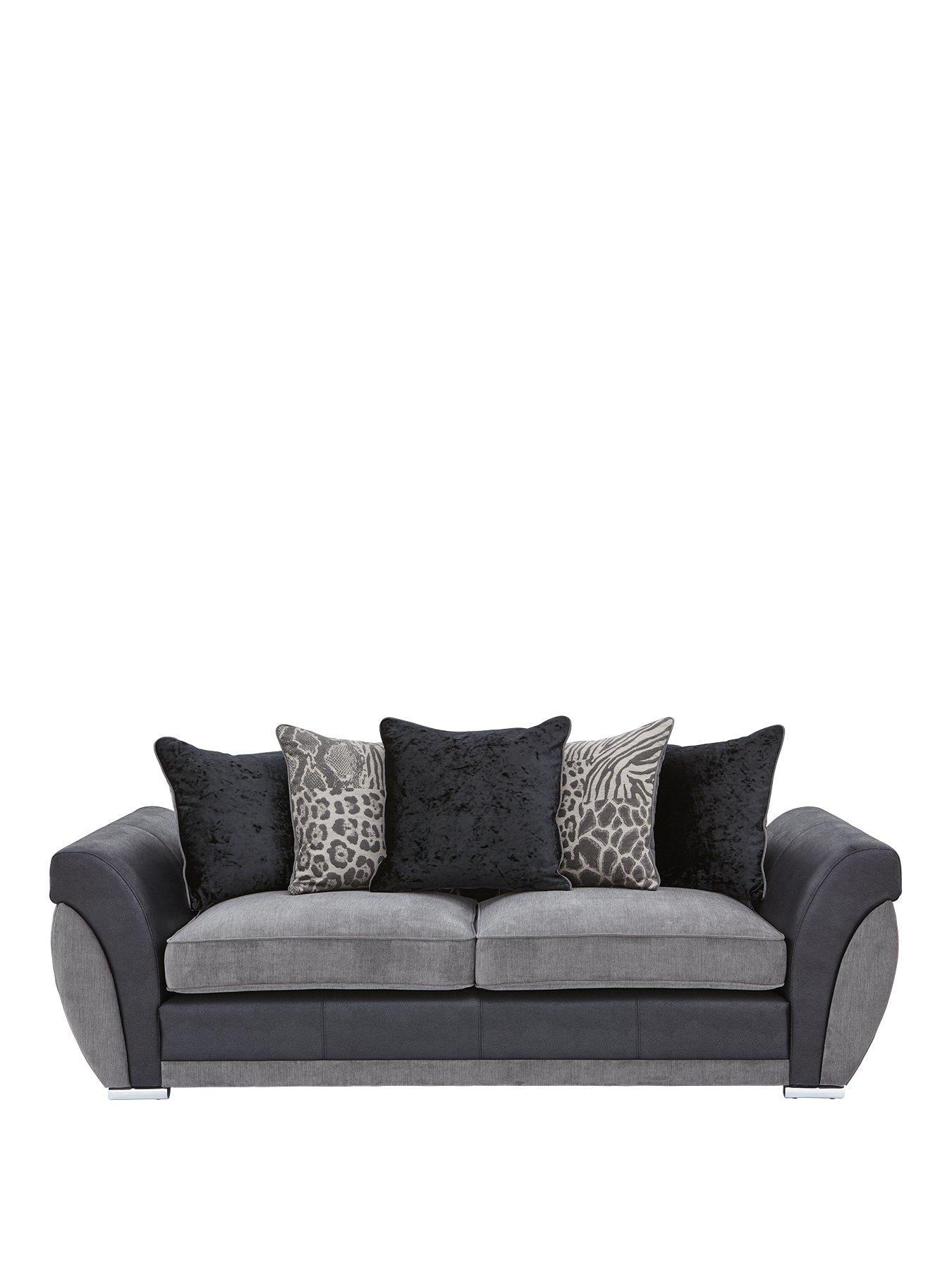 very-home-hilton-fabric-and-faux-leather-3-seater-scatter-back-sofastillFront