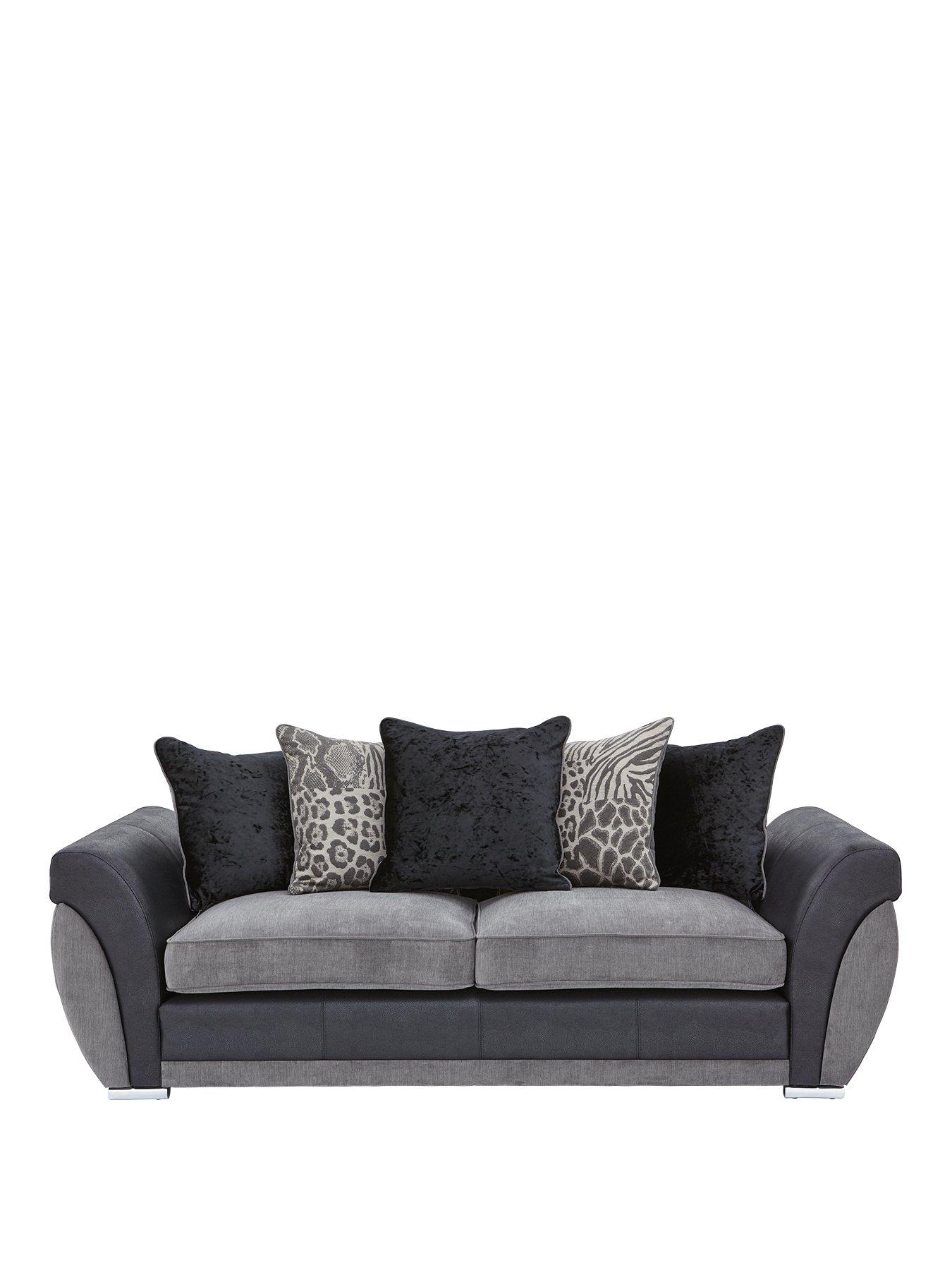 Image 2 of 4 of The Very Collection Hilton Fabric and Faux Leather 3 Seater Scatter Back Sofa
