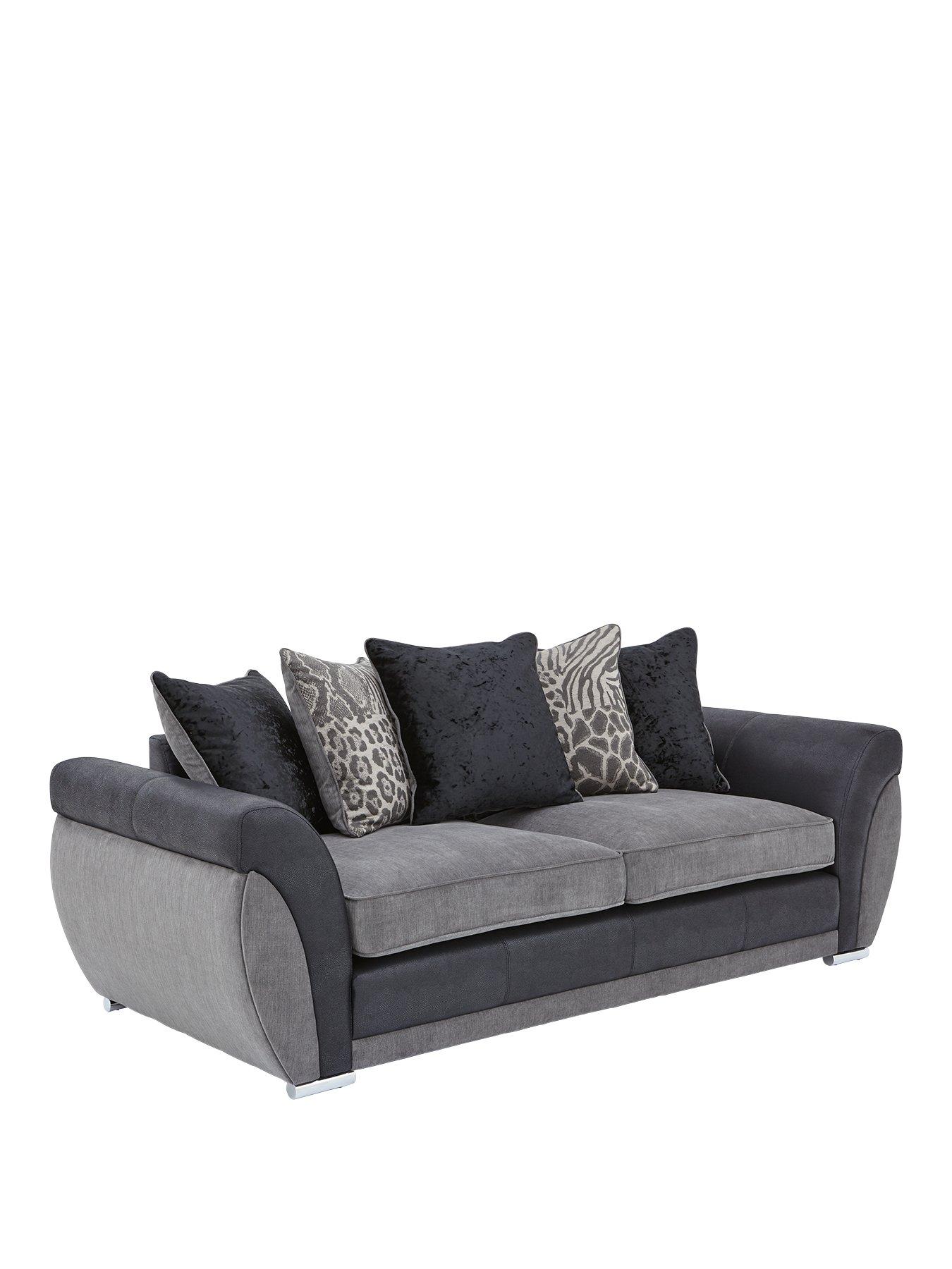 very-home-hilton-fabric-and-faux-leather-3-seater-scatter-back-sofaback