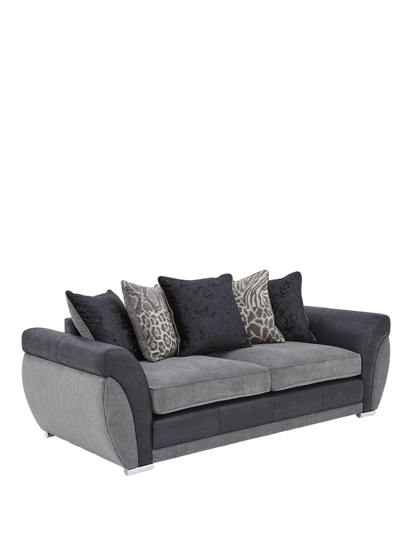 Image 3 of 4 of The Very Collection Hilton Fabric and Faux Leather 3 Seater Scatter Back Sofa