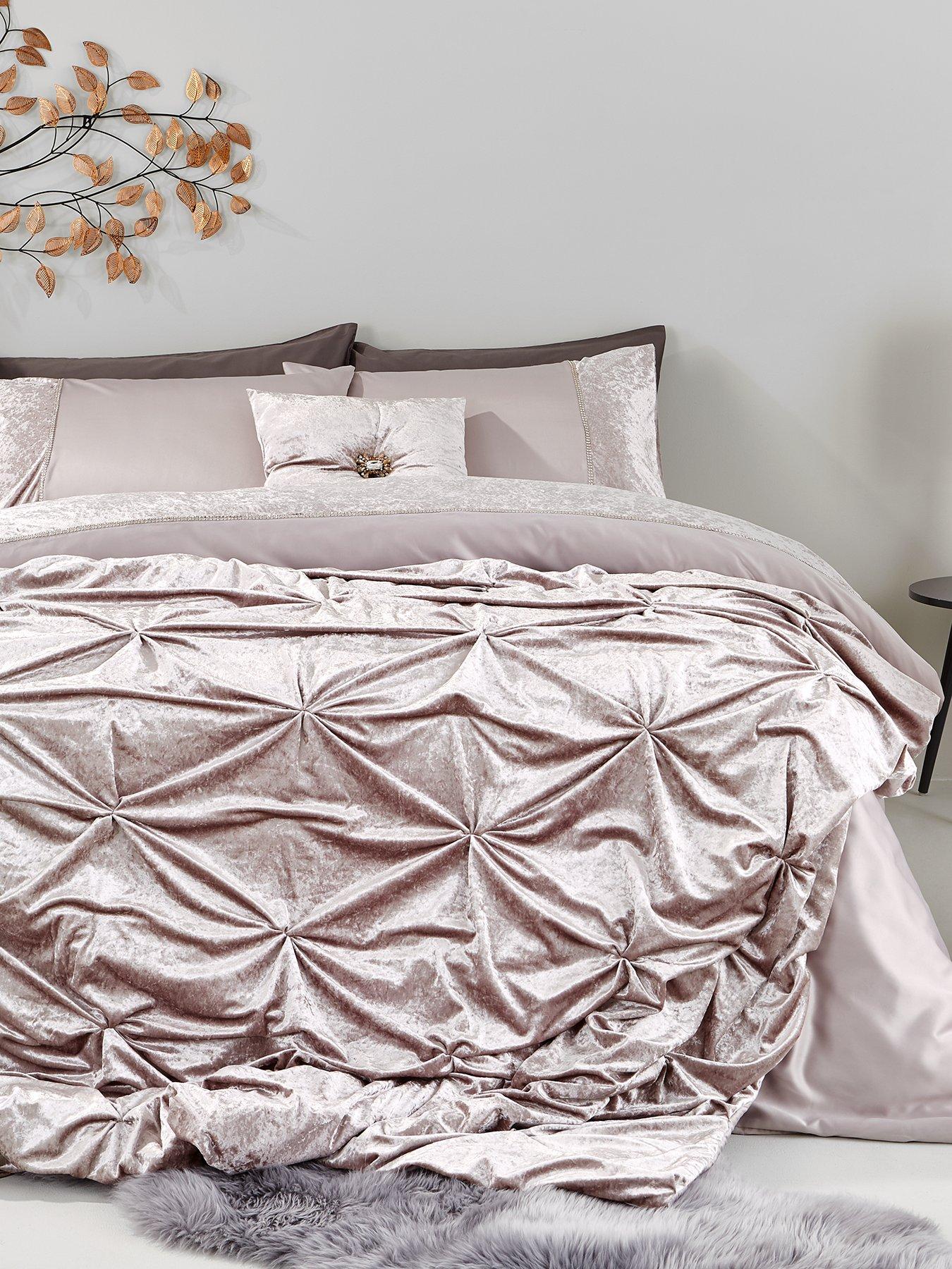 cream crushed velvet duvet cover