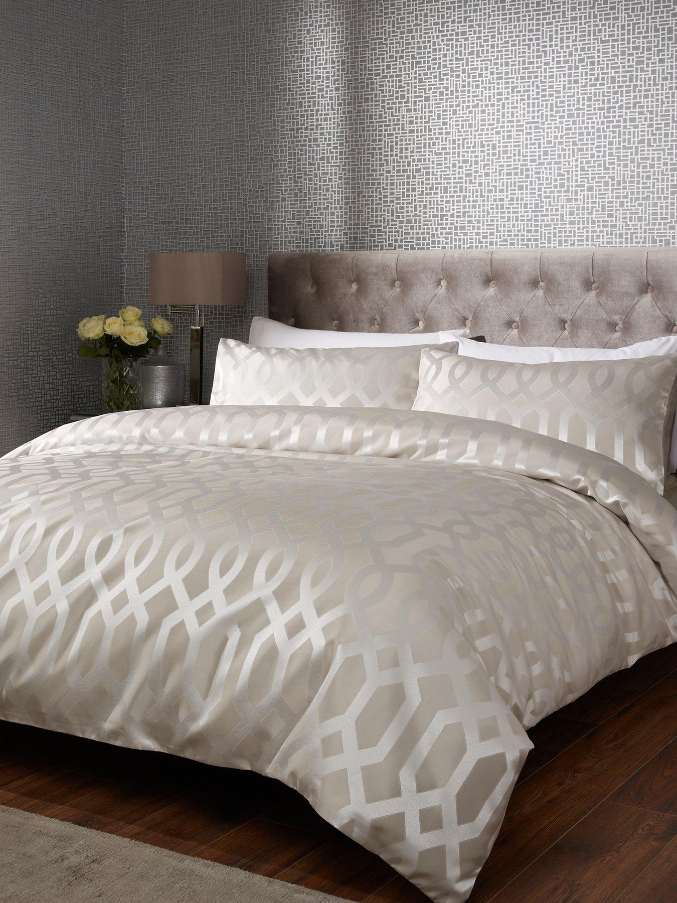 Image 1 of 3 of Very Home Florence Geometric Duvet Cover Set - Natural