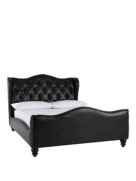 chelmsford-faux-leathernbspbednbspframe-with-mattress-options-black