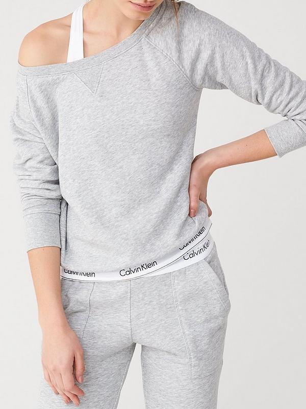 Calvin Klein Modern Cotton Lounge Sweater - Grey | Very Ireland
