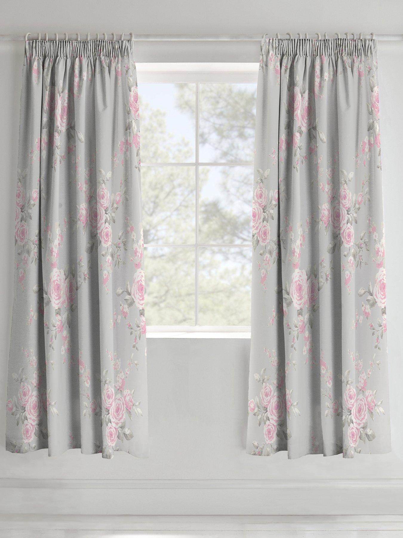 Image 1 of 4 of Catherine Lansfield Canterbury Lined Pencil Pleat Curtains