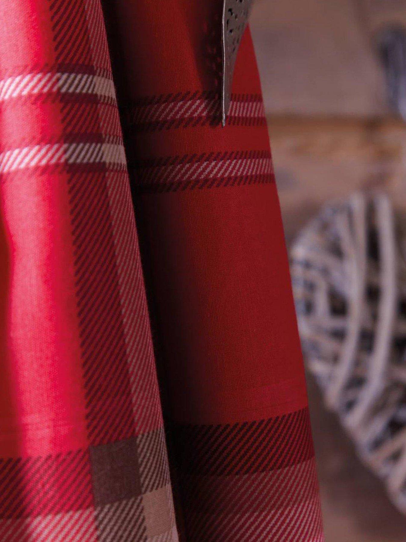 Image 2 of 3 of Catherine Lansfield Kelso Check Lined Pencil Pleat Curtains