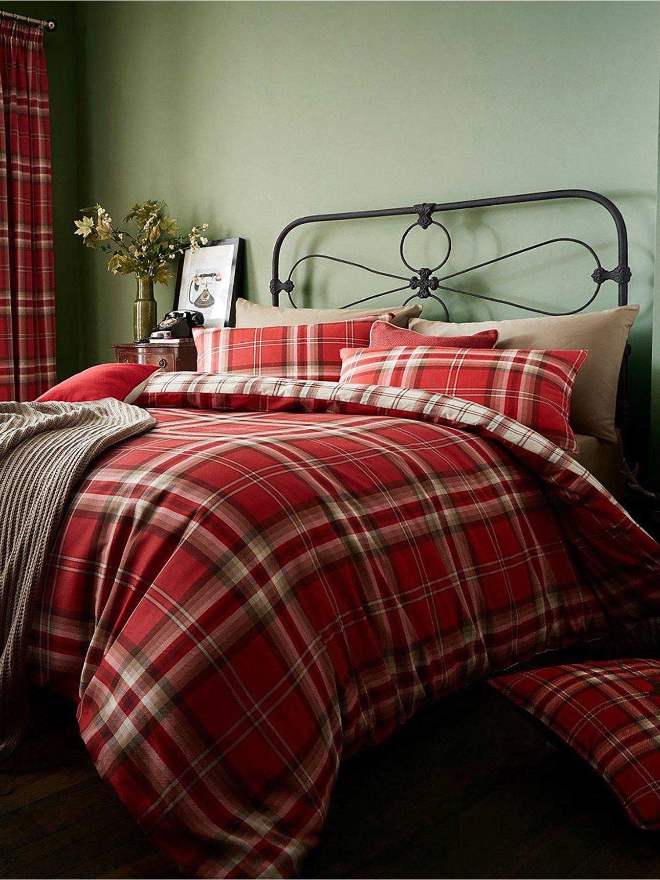 Image 3 of 3 of Catherine Lansfield Kelso Check Lined Pencil Pleat Curtains