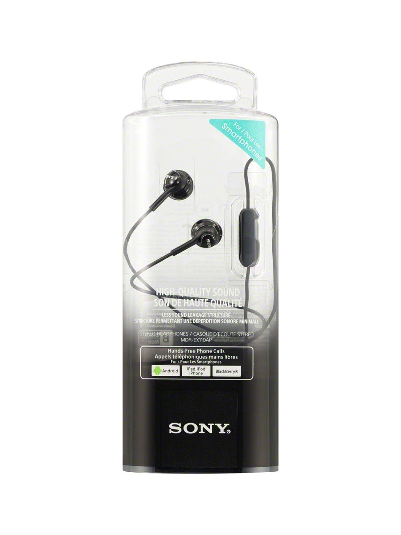 Image 2 of 2 of Sony MDR-EX110AP Deep Bass Earphones with Smartphone Control and Mic - Metallic Black