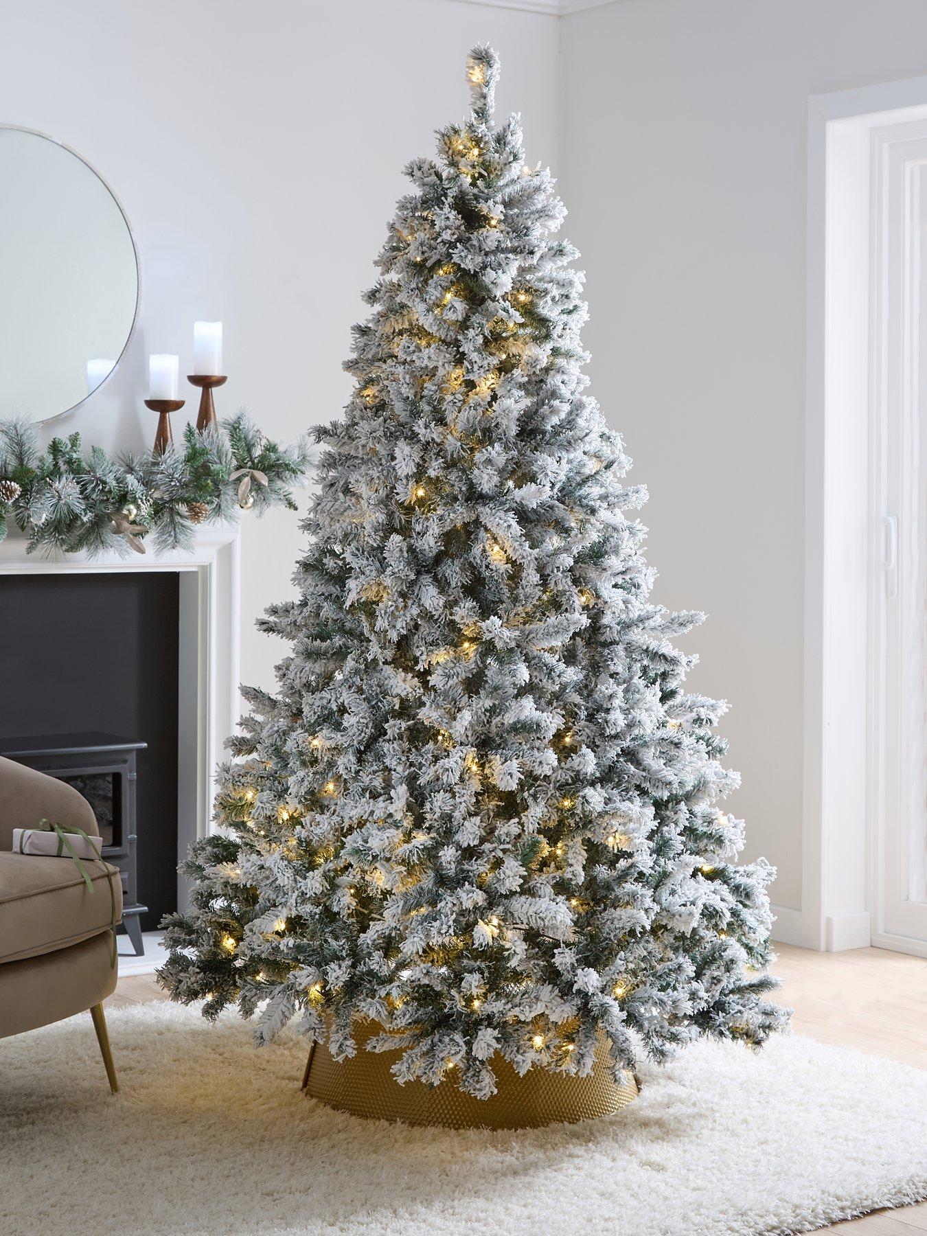 Very Home 7ft Flocked Pre-lit Downswept Pine Christmas Tree