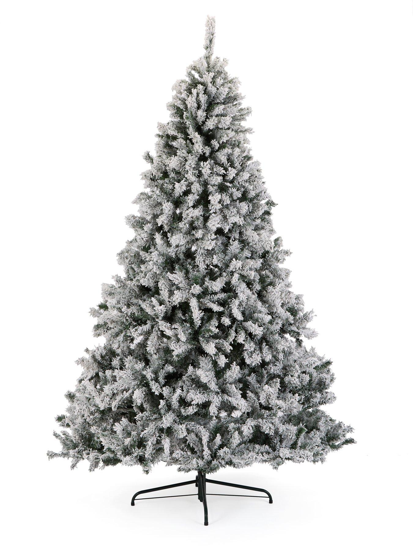 Image 3 of 4 of Very Home 7ft Flocked Pre-lit Downswept Pine Christmas Tree