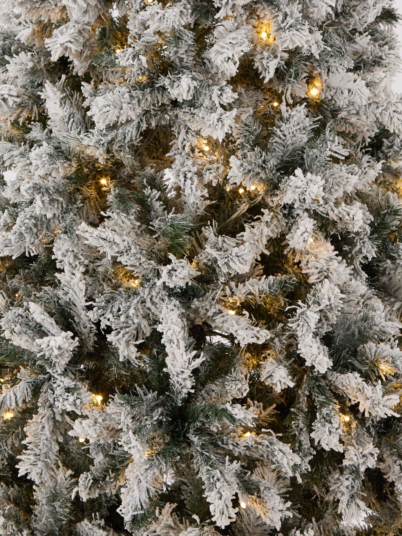 Image 4 of 4 of Very Home 7ft Flocked Pre-lit Downswept Pine Christmas Tree