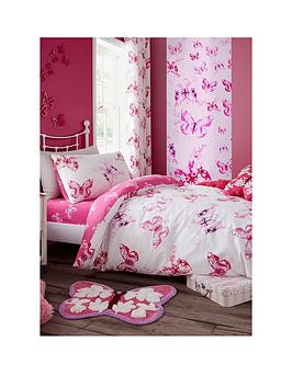 catherine-lansfield-butterfly-fitted-sheet-pink