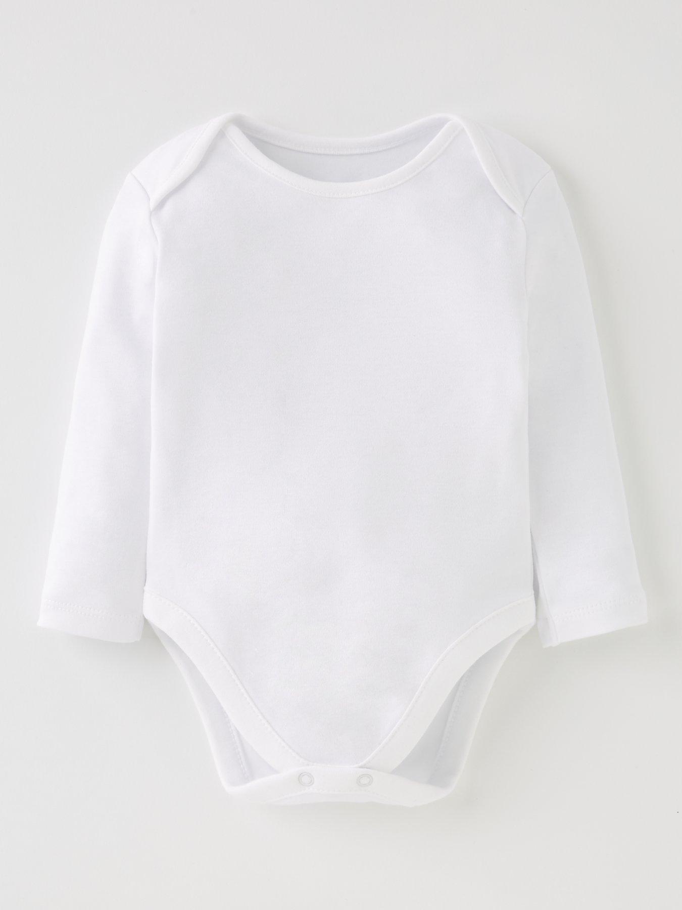 Image 2 of 4 of The Very Collection Baby Unisex 5 Pack Long Sleeve Bodysuits - White