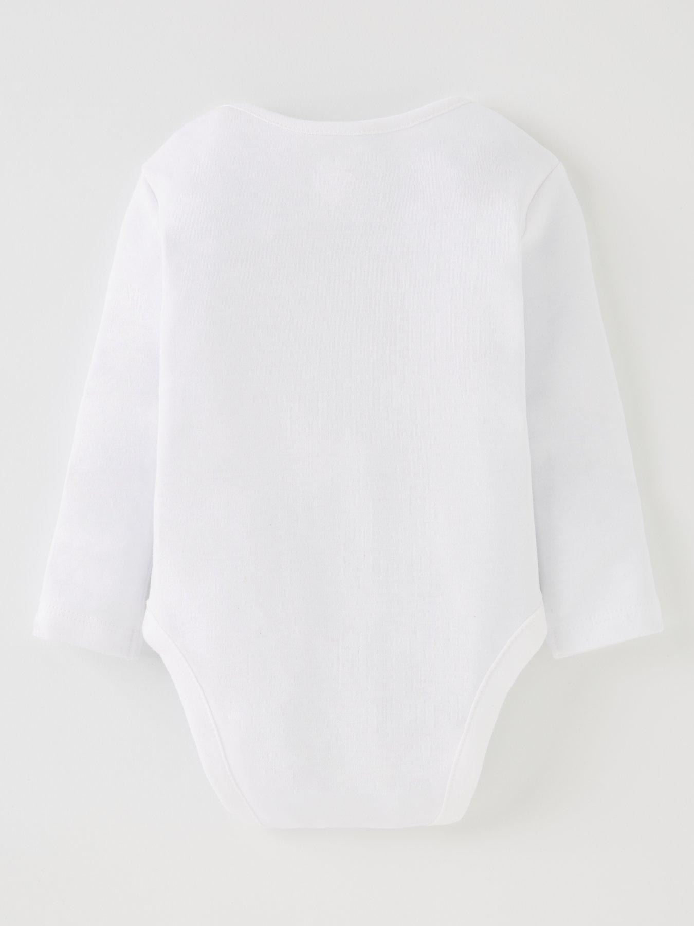 Image 3 of 4 of The Very Collection Baby Unisex 5 Pack Long Sleeve Bodysuits - White