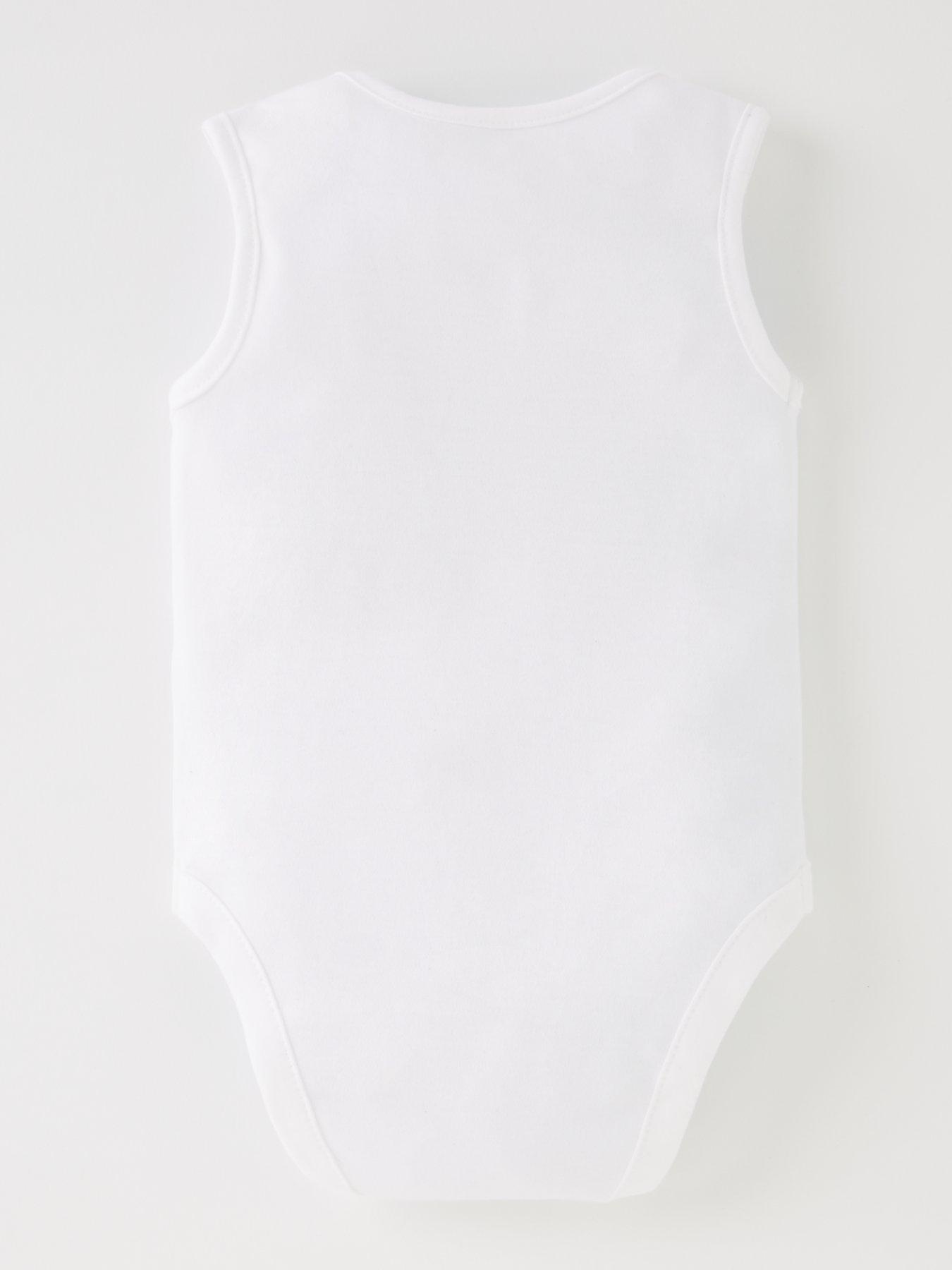 Image 3 of 4 of The Very Collection Baby Unisex 5 Pack Sleeveless Bodysuits - White