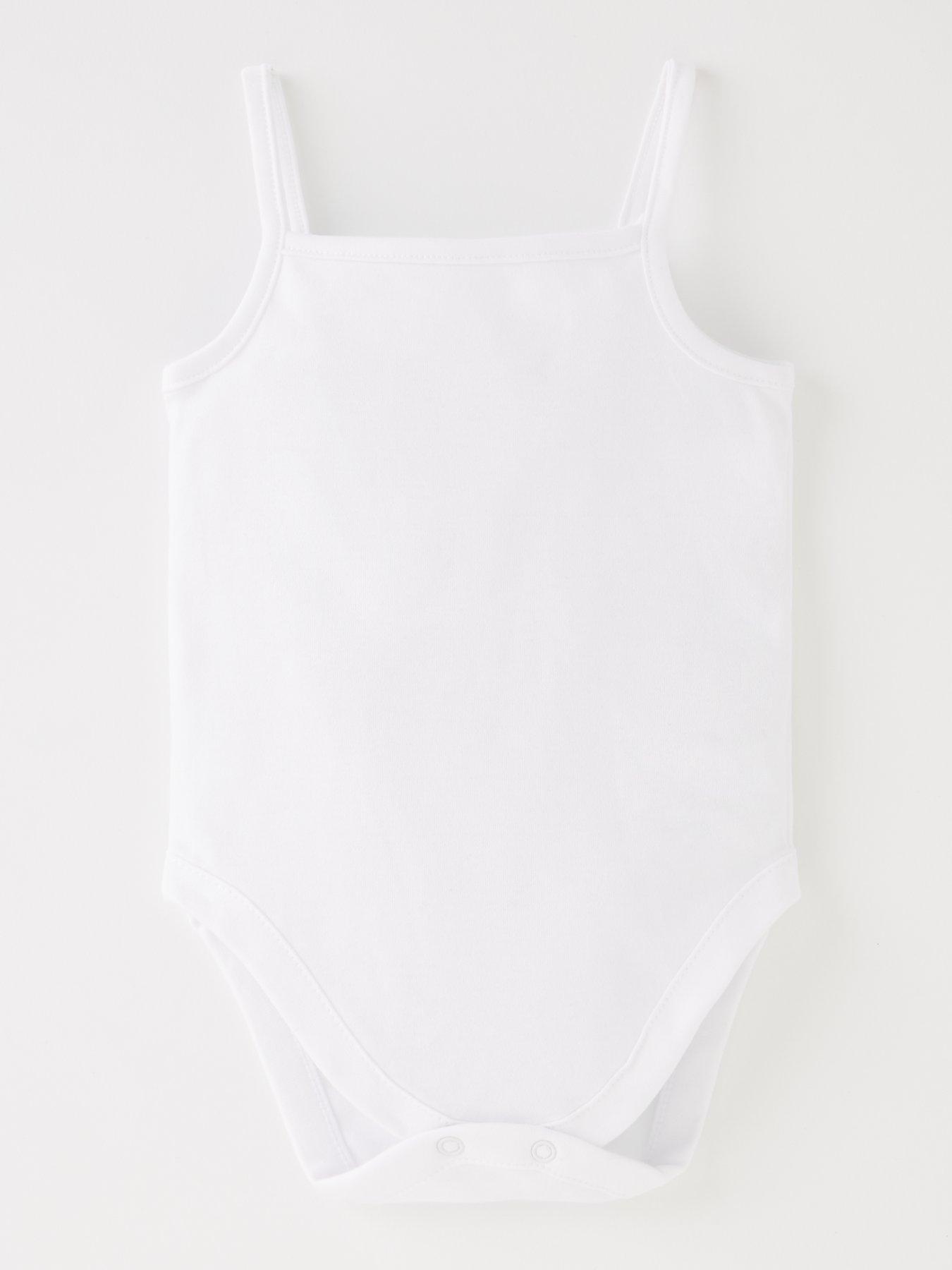 Image 2 of 4 of Everyday Baby Unisex 5 Pack Strappy Vests - White