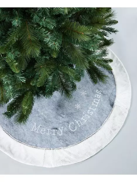 prod1087485779: Grey Faux Fur Christmas Tree Skirt