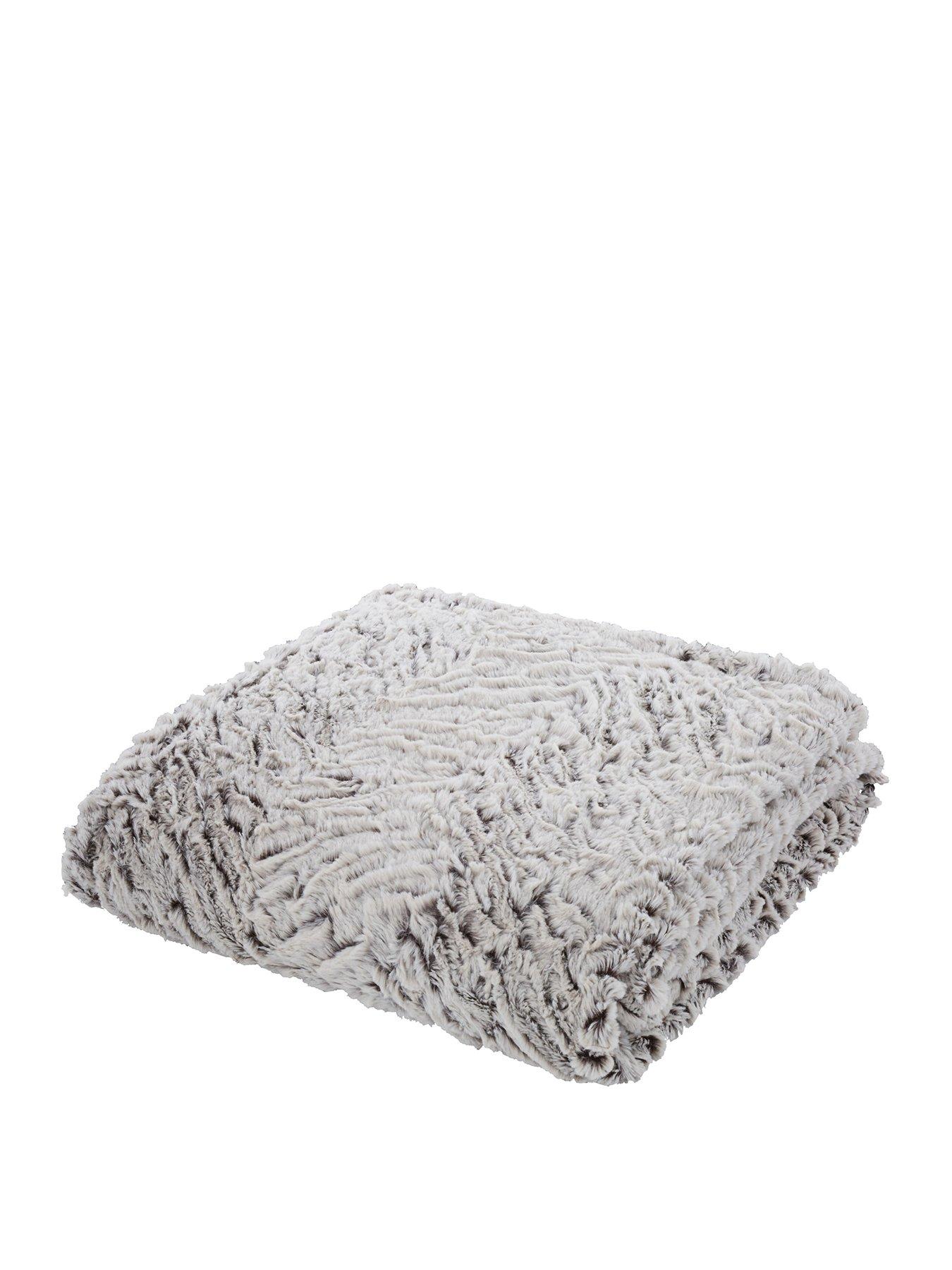 Image 2 of 3 of Catherine Lansfield Faux Fur Wolf Throw - Grey