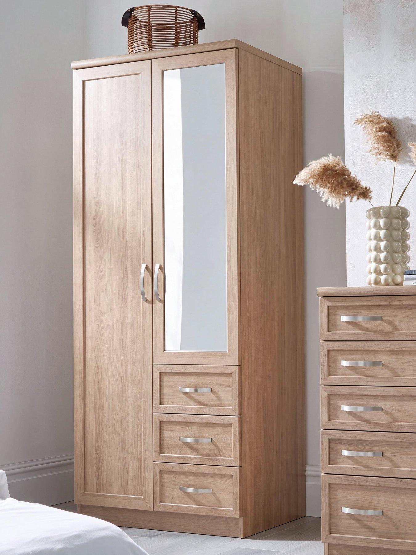 the-very-collection-camberley-2-door-3-drawer-mirrored-wardrobe