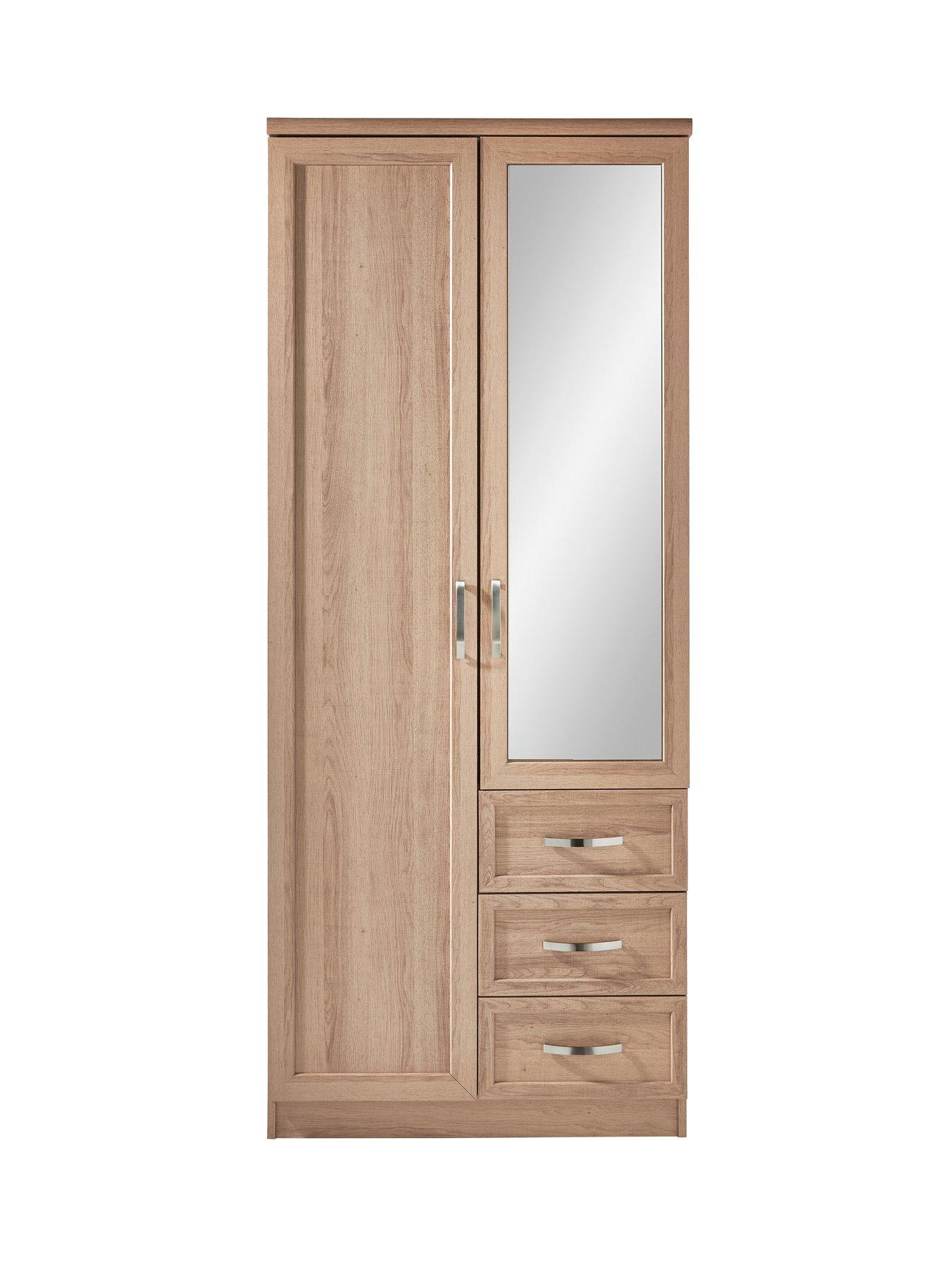The Very Collection Camberley 2 Door, 3 Drawer Mirrored Wardrobe