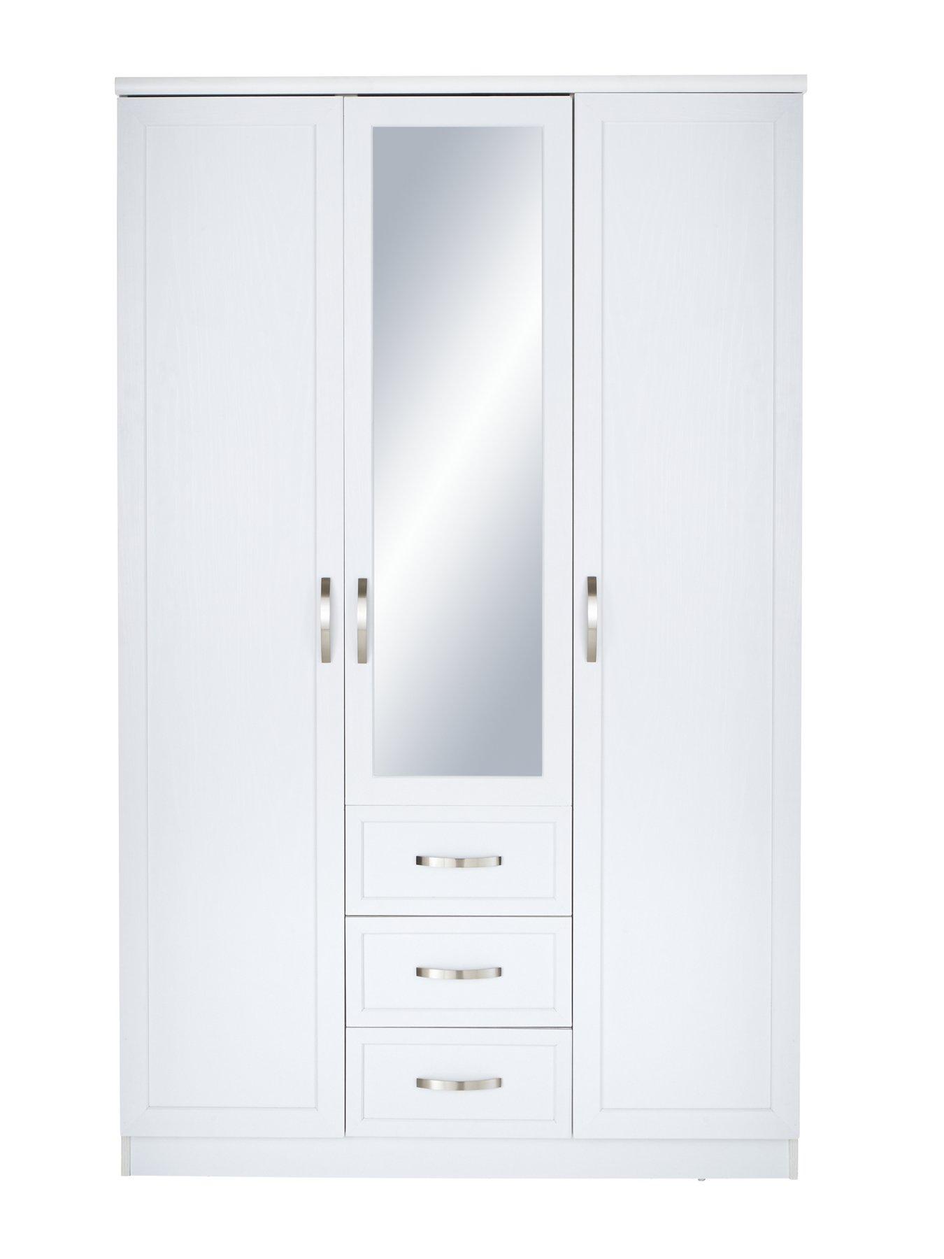 Very Home Camberley 3 Door, 3 Drawer Mirrored Wardrobe
