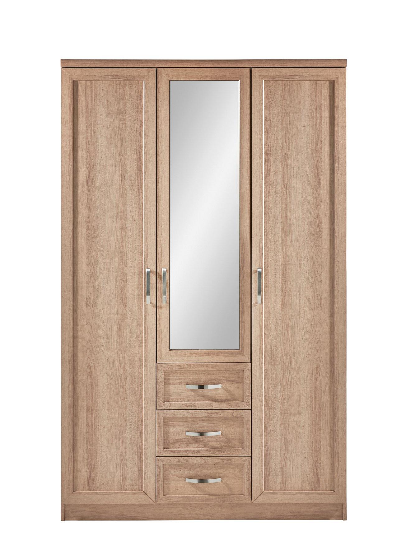 very-home-camberley-3-door-3-drawer-mirrored-wardrobe