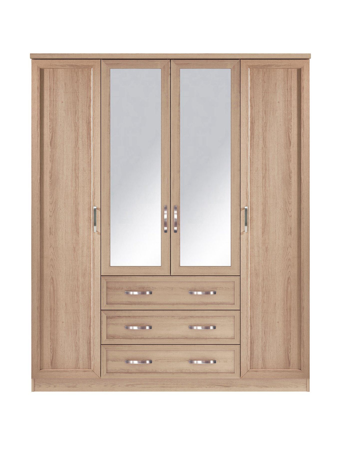 The Very Collection Camberley 4 Door, 3 Drawer Mirrored Wardrobe