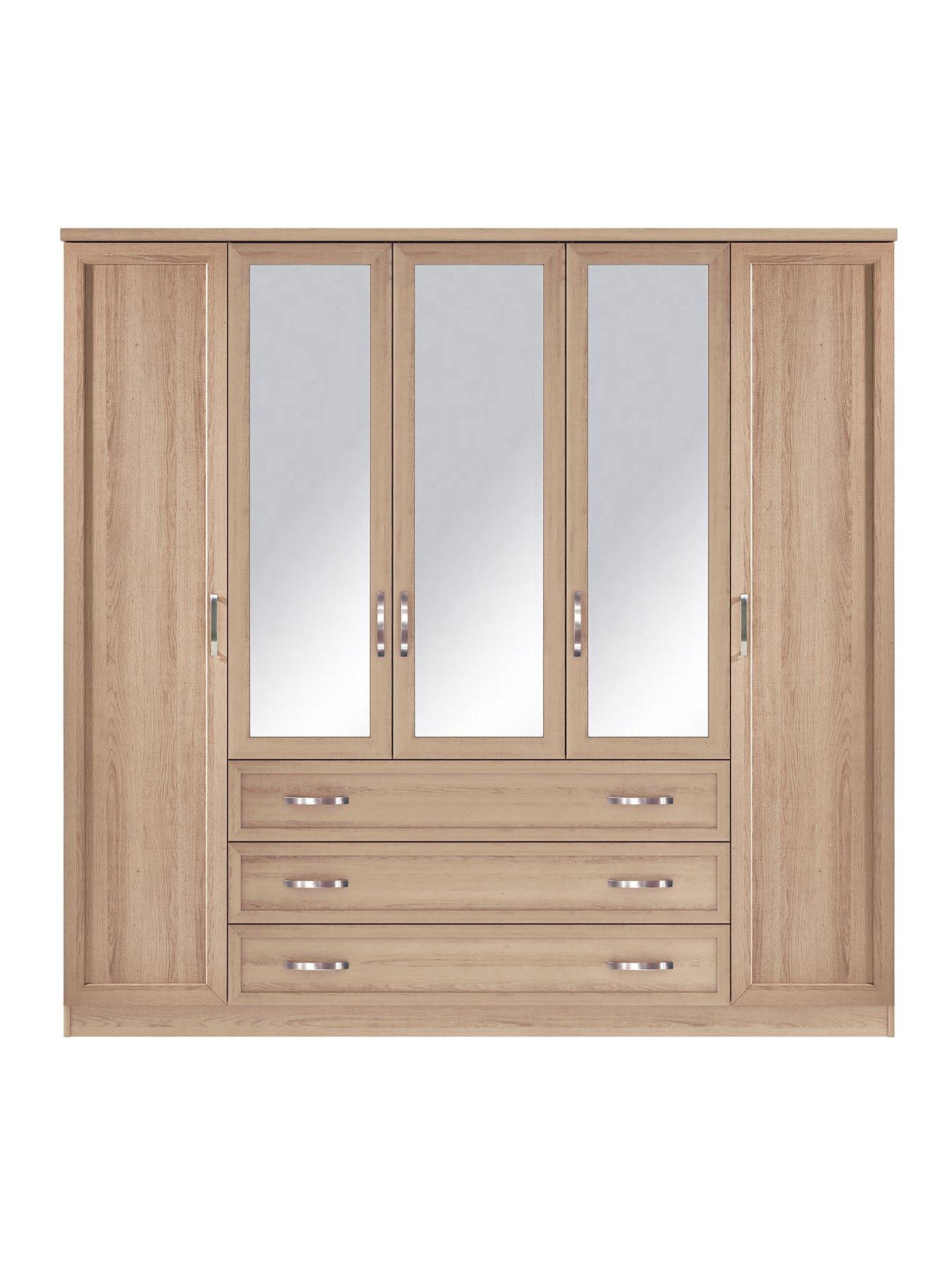 The Very Collection Camberley 5 Door, 3 Drawer Mirrored Wardrobe