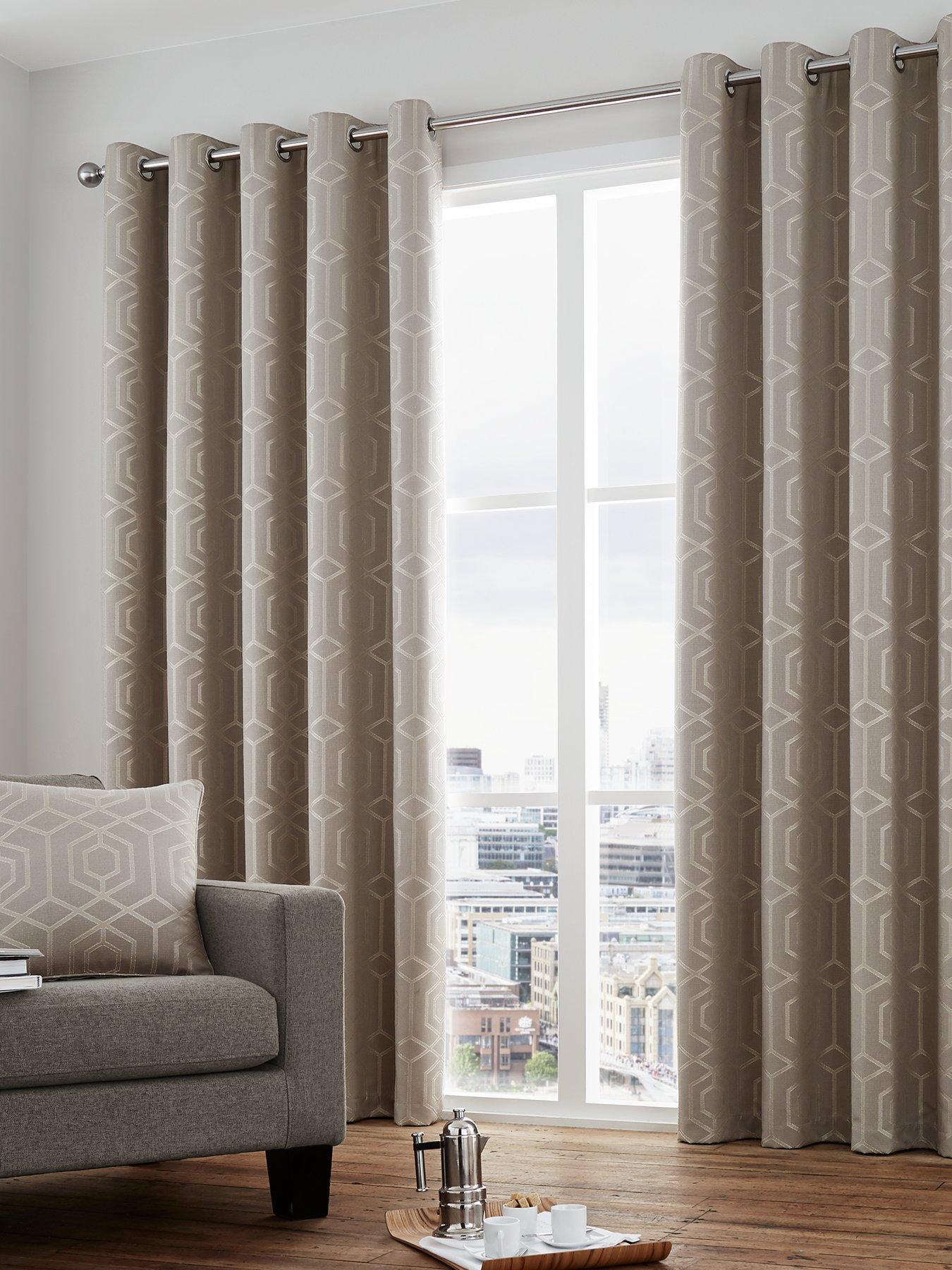 undefined Camberwell Jacquard Lined Eyelet Curtains