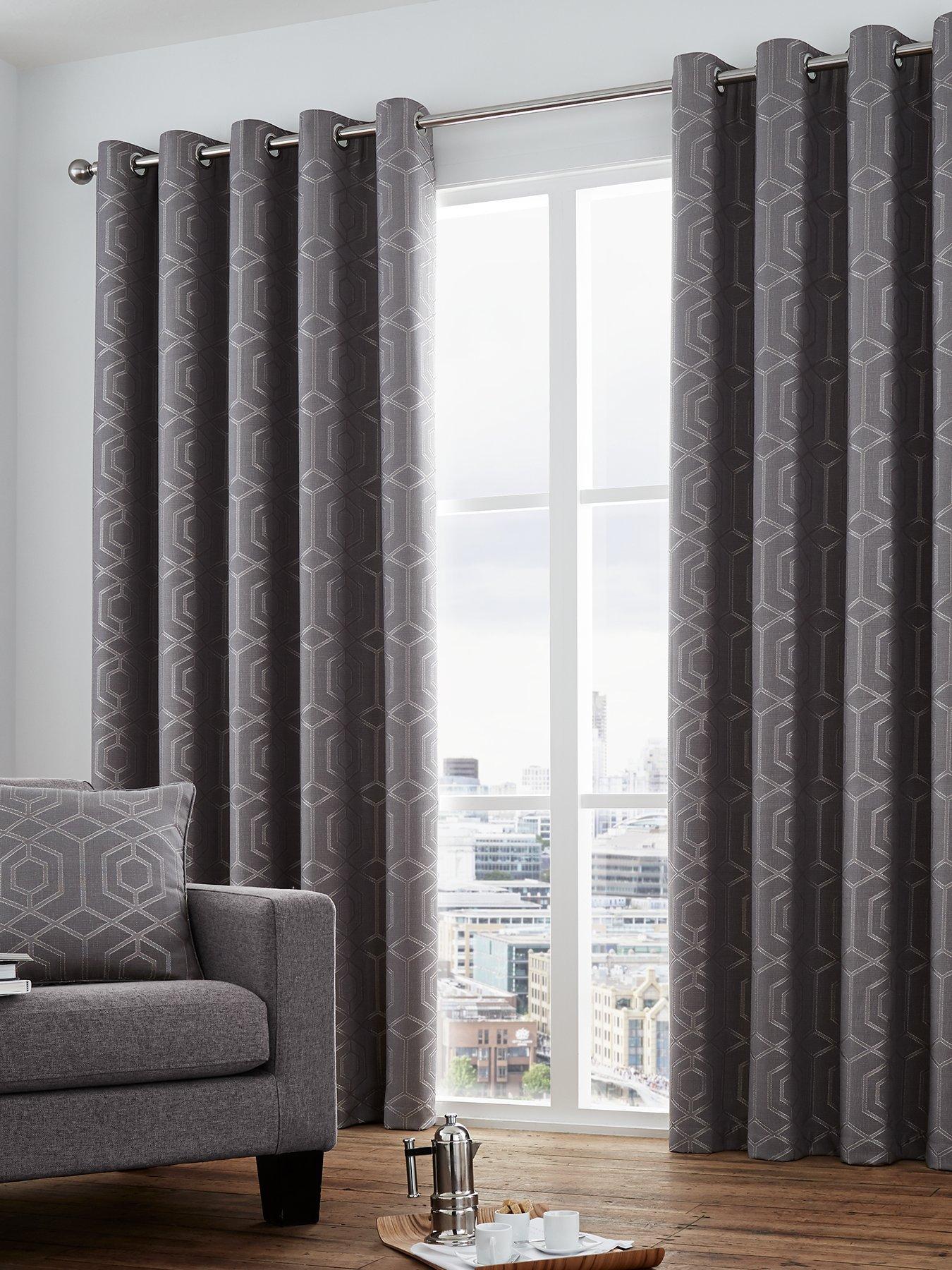 undefined Camberwell Jacquard Lined Eyelet Curtains