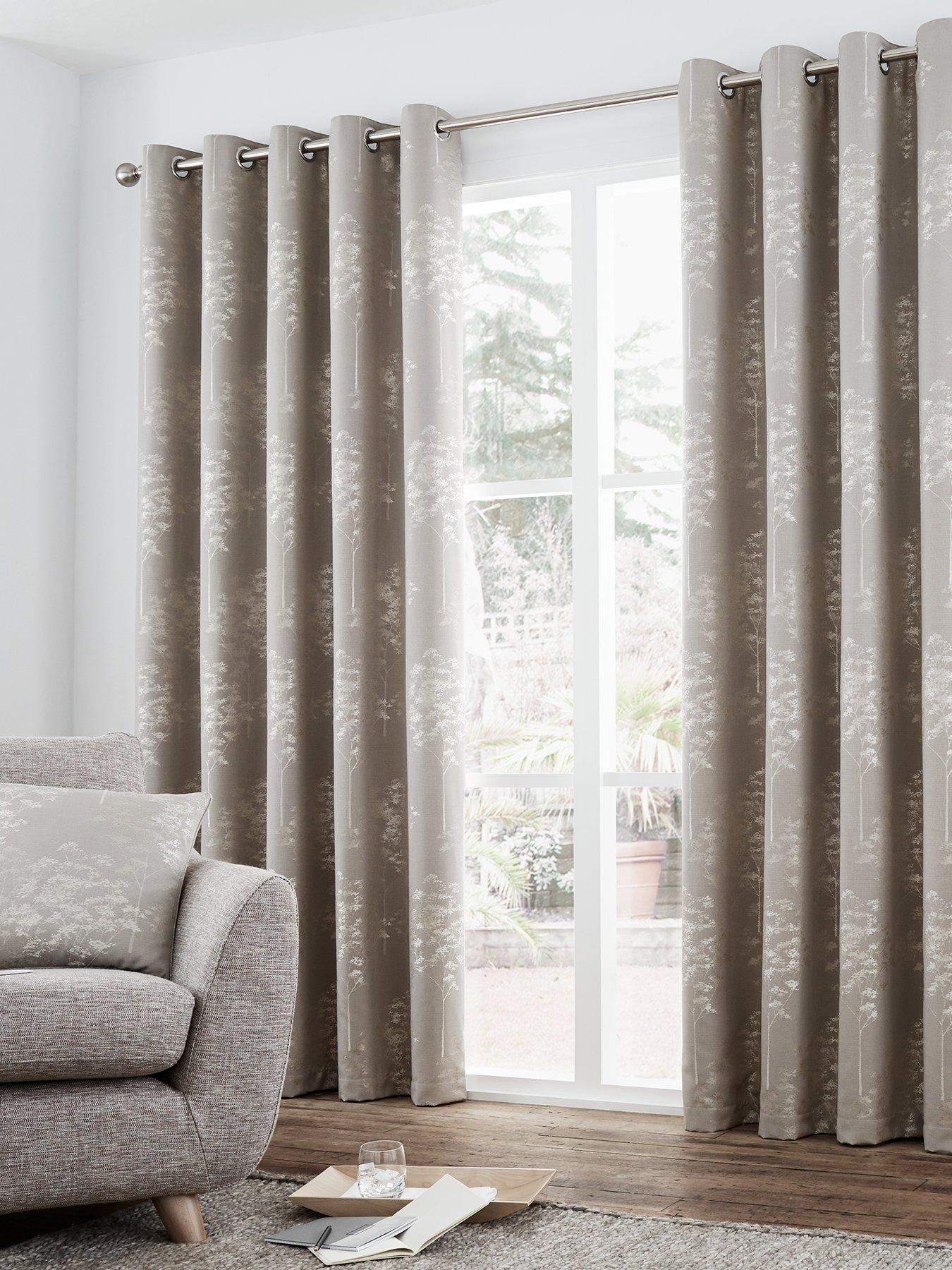 undefined Elmwood Jacquard Lined Eyelet Curtains