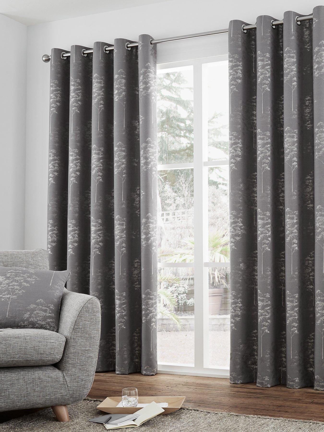 Image 1 of 2 of Curtina Elmwood Jacquard Lined Eyelet Curtains