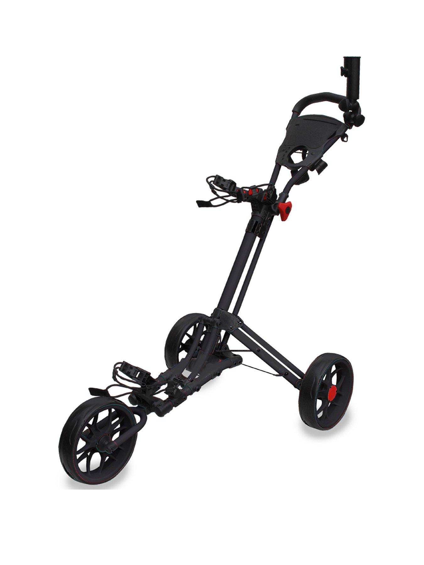 Image 1 of 4 of Eze Glide Smart Fold Trolley, With Wheel Cover &amp; Umbrella Holder - Black