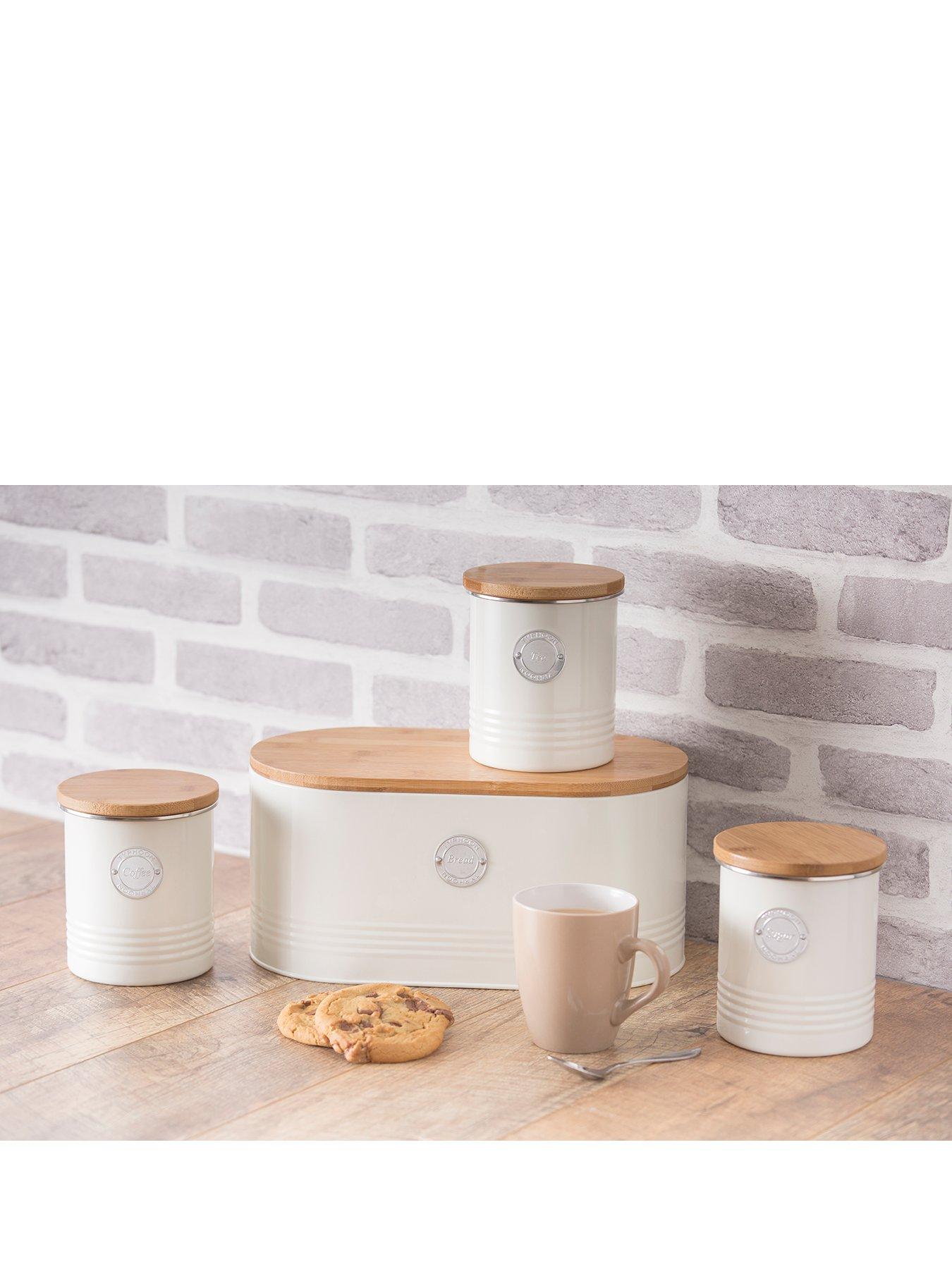 Image 1 of 5 of Typhoon Living Tea, Coffee and Sugar Storage Canisters - Cream