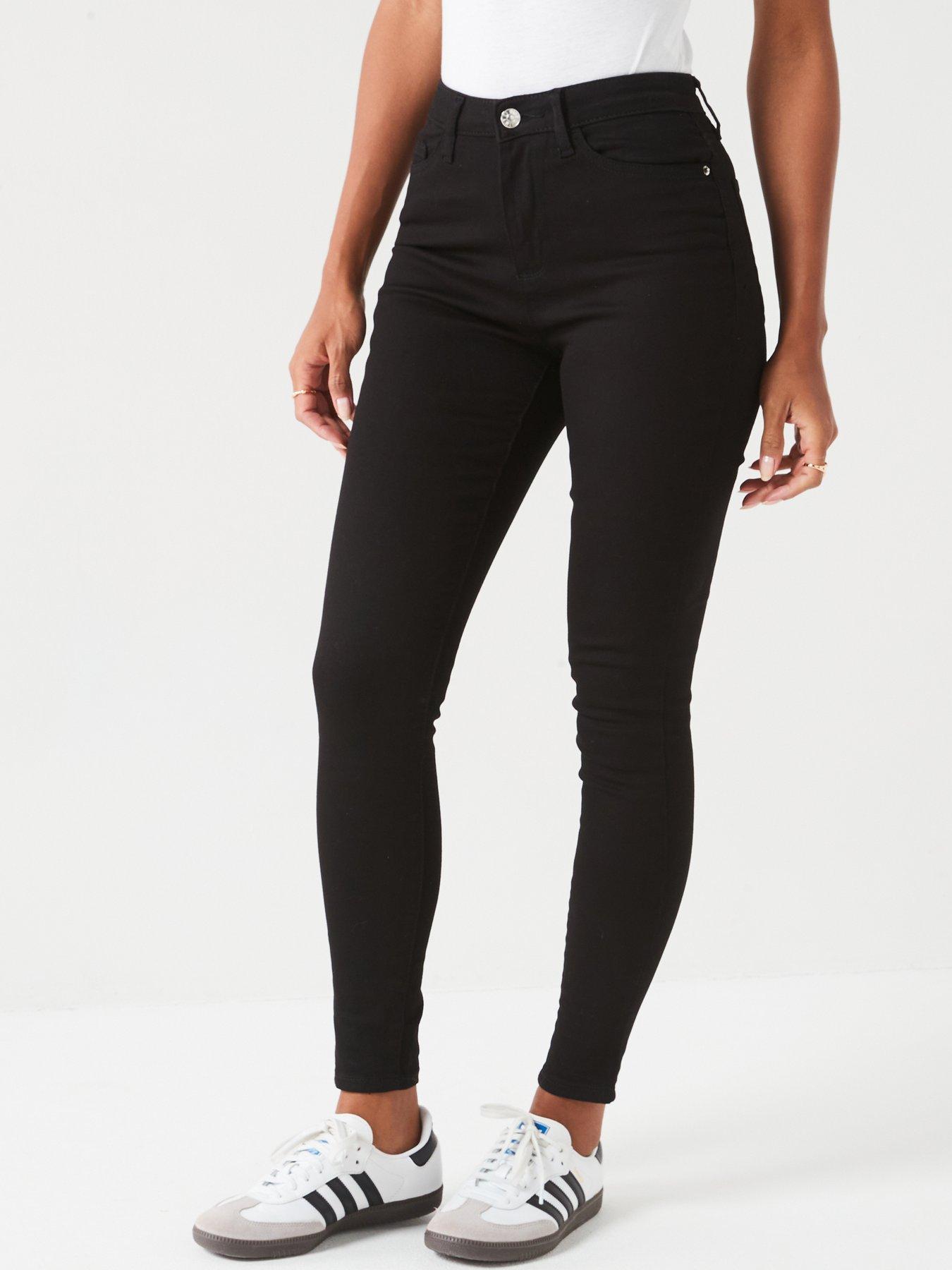Image of V by Very Short Florence High Rise Skinny Jeans - Black