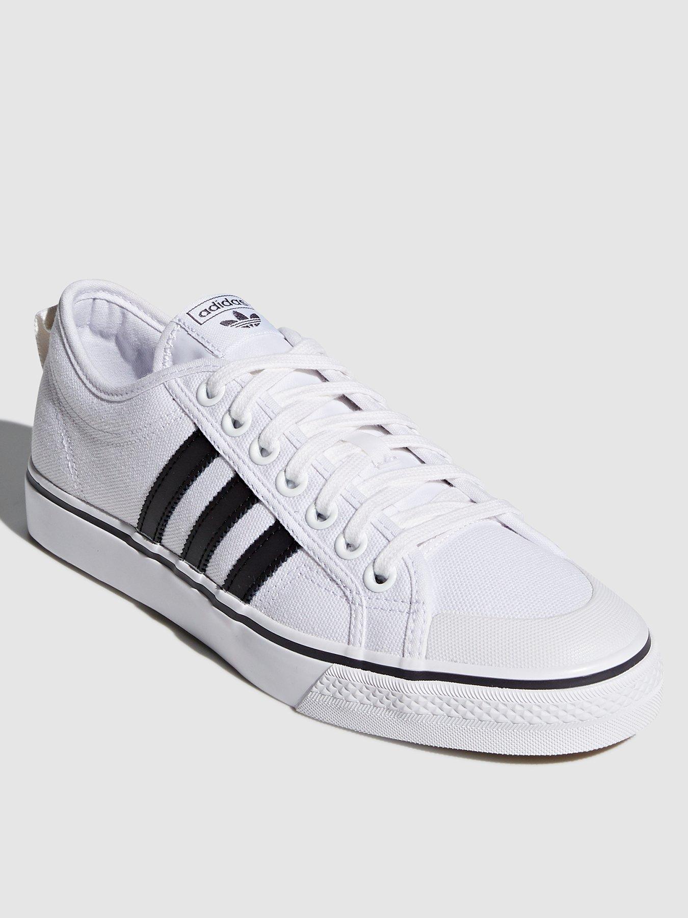 Adidas black and white nizza trainers hotsell