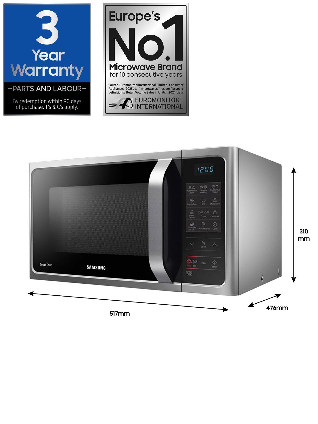 Image 7 of 8 of Samsung MC28H5013AS/EU 28-Litre Convection Microwave Oven with Ceramic Enamel Interior - Silver