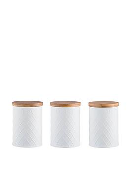 typhoon-living-white-embossed-tea-coffee-and-sugar-storage-canisters