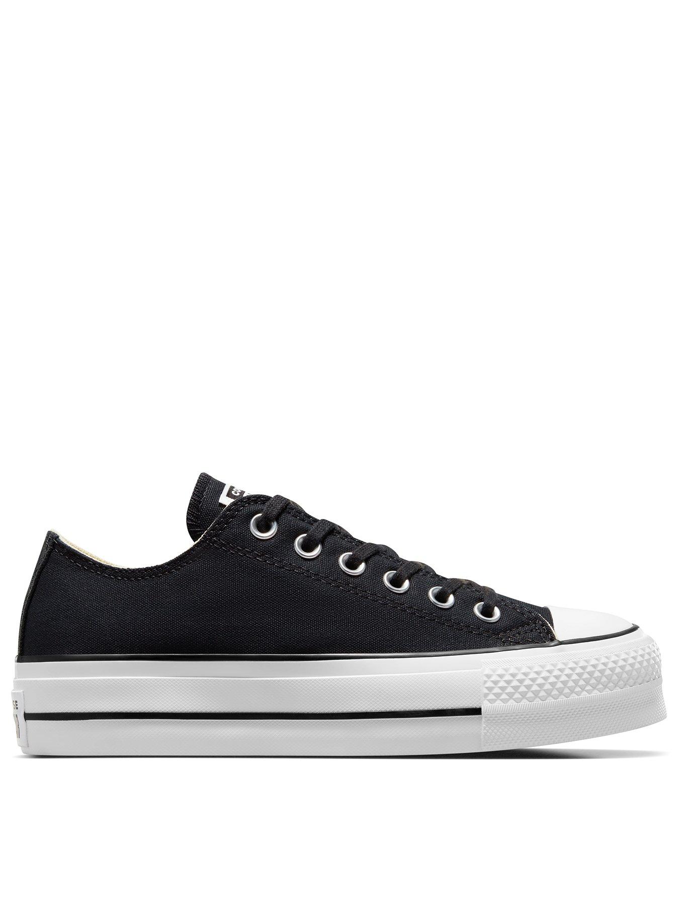 Image of Converse Womens Lift Ox Trainers - Black/White