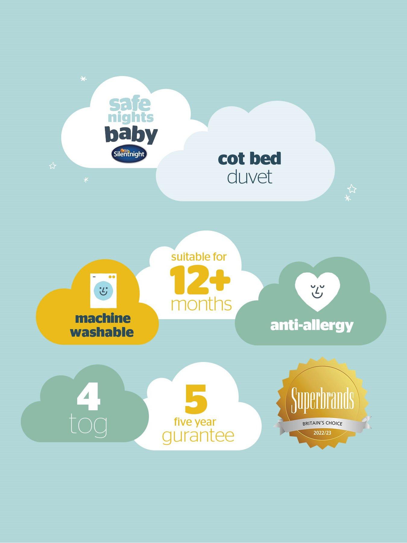 Image 6 of 6 of Silentnight Safe Nights Anti Allergy Cot Bed Duvet - 4 Tog