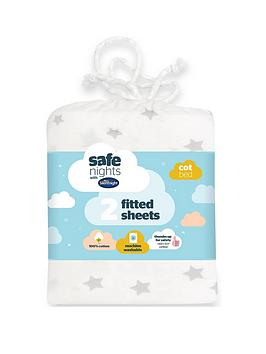 silentnight-safe-nights-2-x-fitted-sheets-cot-bed-star-print
