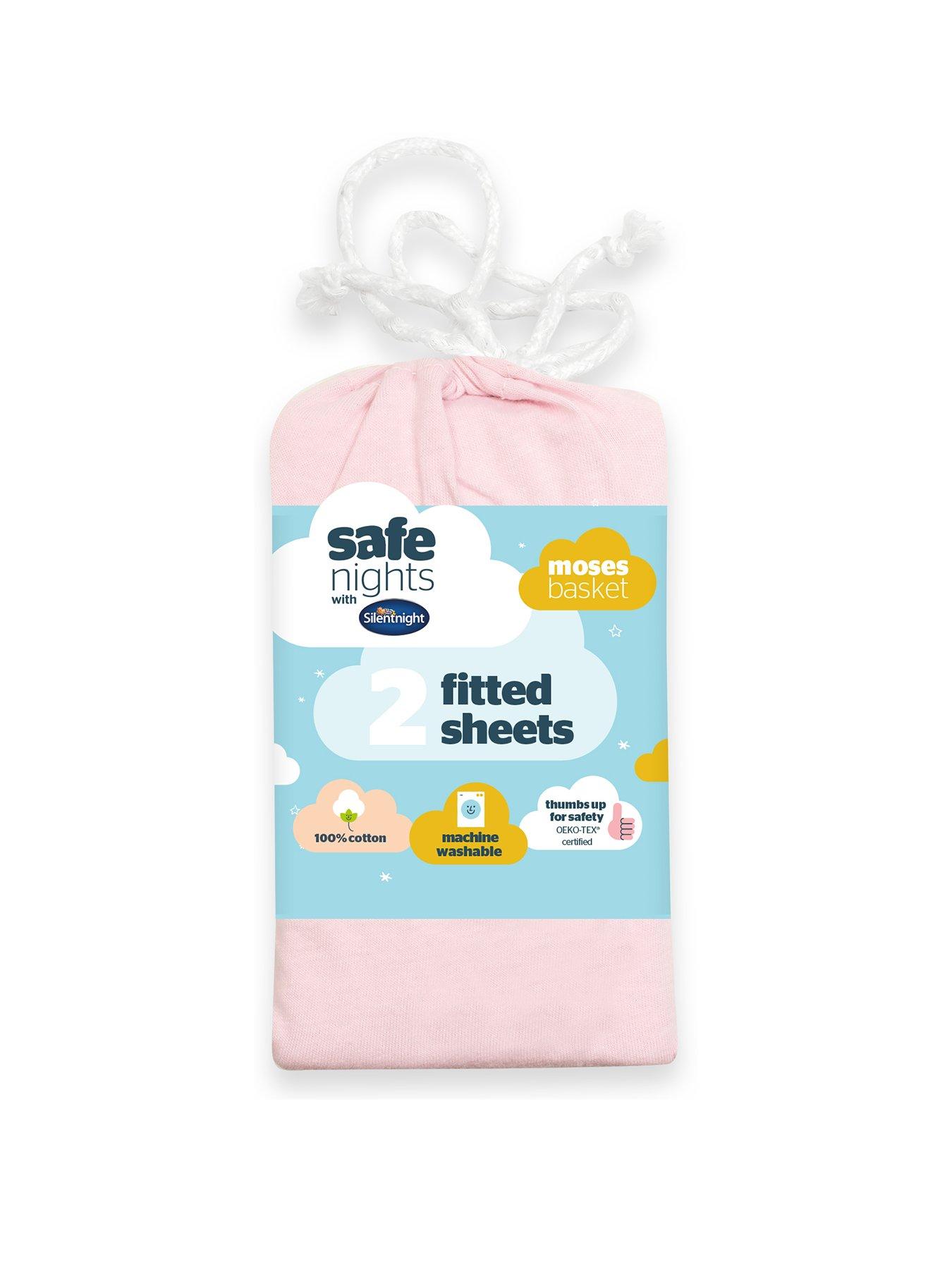 Moses basket sheets clearance pink