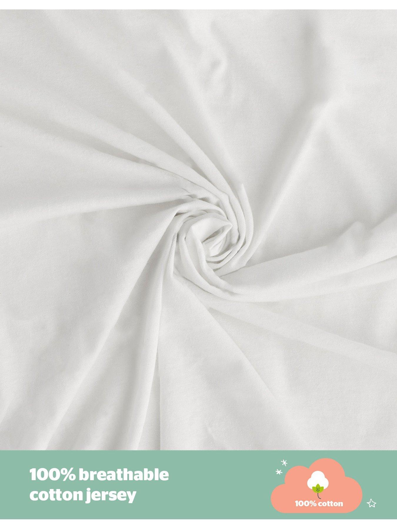 Image 3 of 7 of Silentnight Safe Nights 2 x Pack 100% Cotton Crib Fitted Sheets - 90cm x 40cm - White
