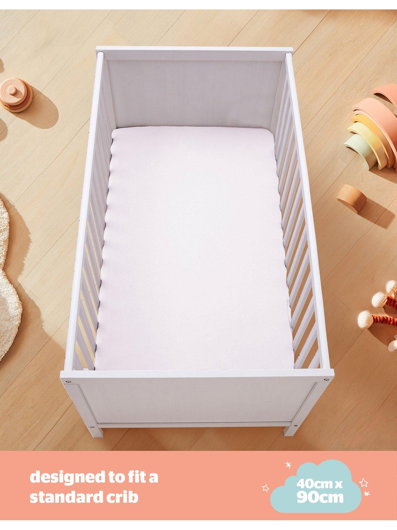 Image 4 of 7 of Silentnight Safe Nights 2 x Pack 100% Cotton Crib Fitted Sheets - 90cm x 40cm - White
