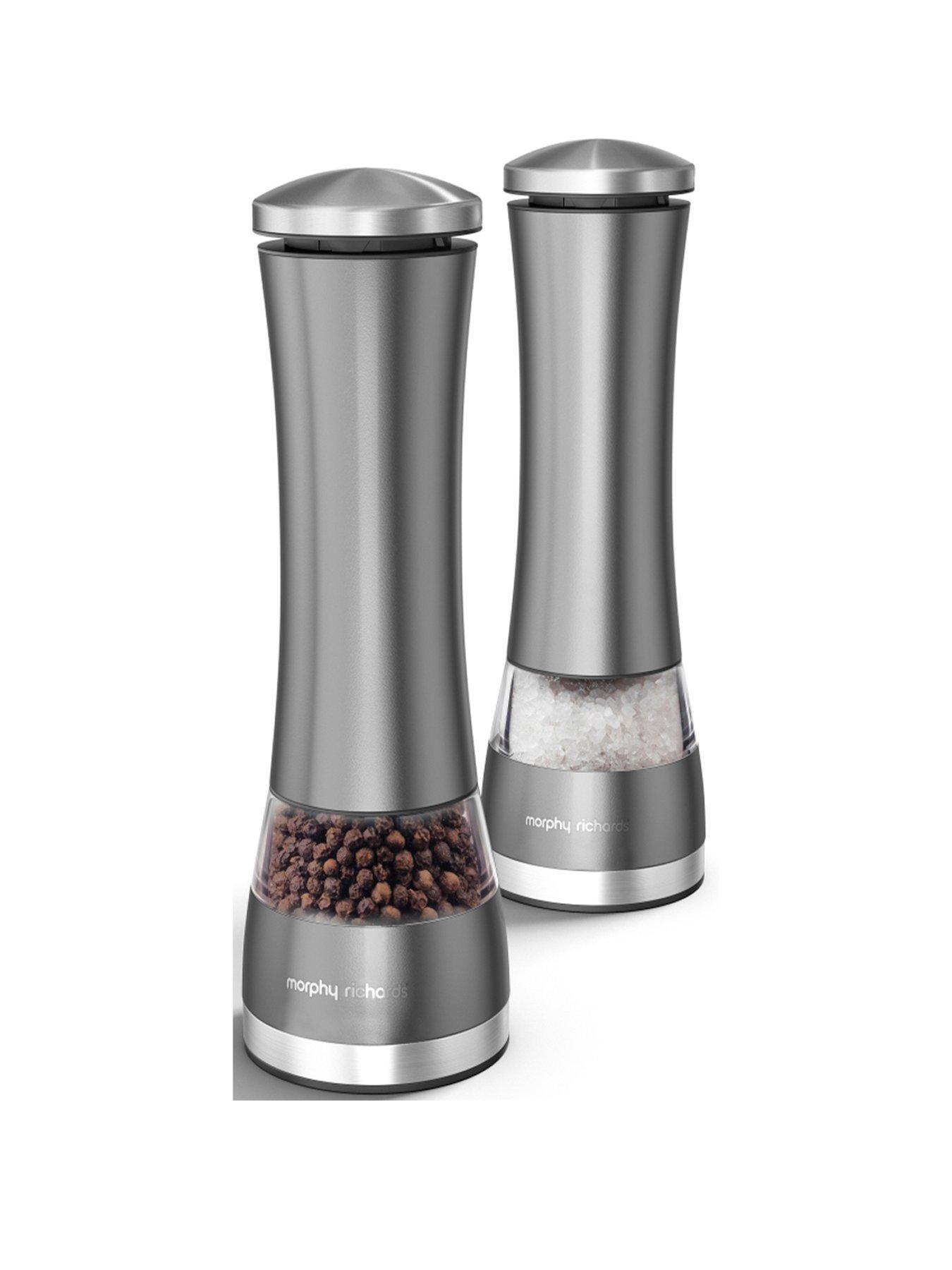 sharper image illuminating electric salt and pepper mill set